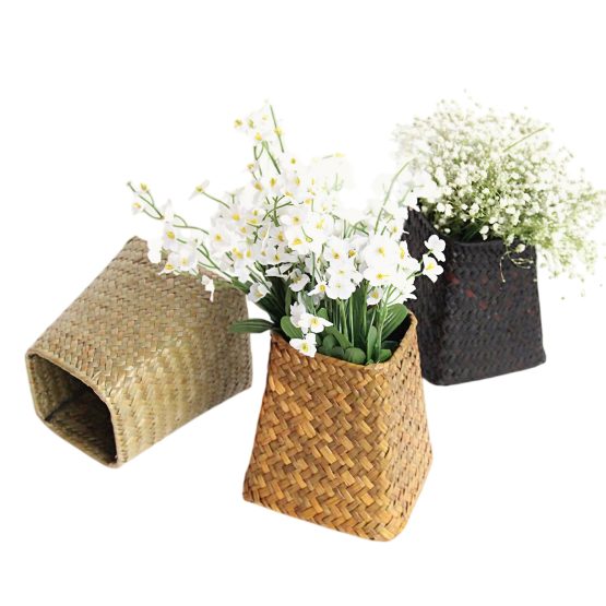 Macetero fibras naturales cuadrado 10×10 cm