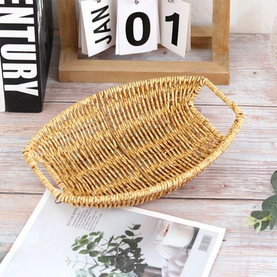 Frutero con asa simil ratan chico 20x14x5 cm