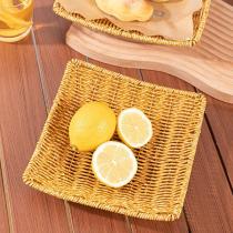 Frutero cuadrado simil ratan chico 16x16x4 cm