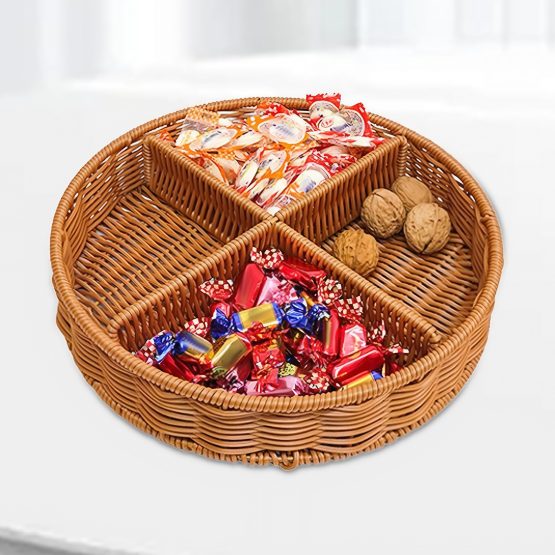 Organizador red 4 divisiones simil ratan 28×6 cm