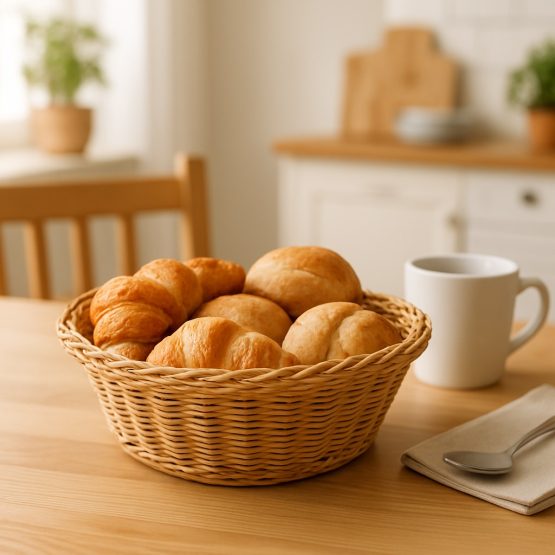 Panera redonda simil ratan 25×10 cm