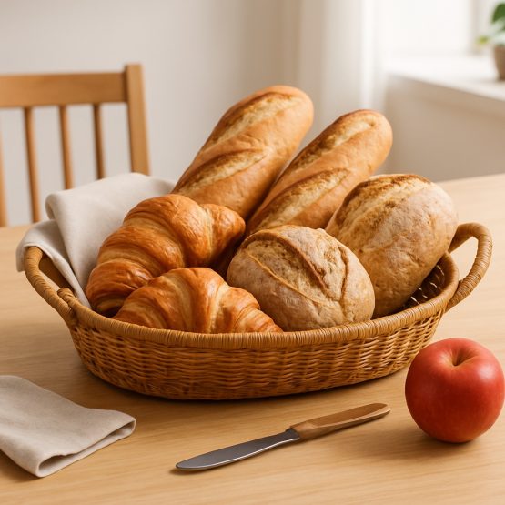 Panera con asas simil ratan 38x28x8 cm