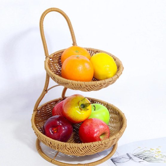 Organizador para frutas ratan 2 niveles 25/19.5×30.5 cm