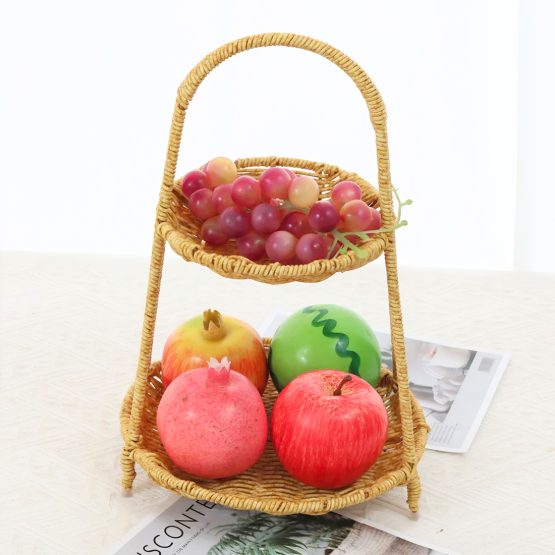 Organizador dos niveles simil ratan 22×34.5 cm