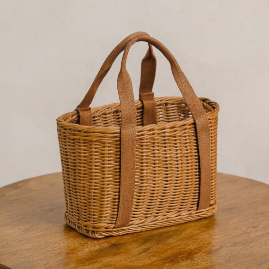 Canasto rectangular ratan con asas 29x15x18.5 cm