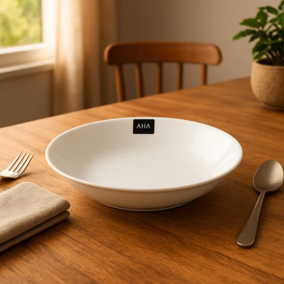 Plato hondo vidrio opal 21×3 cm