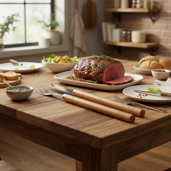 Cuchillo y tenedor set parrilla 44cm