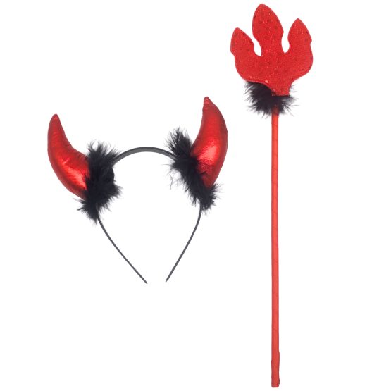 Tiara cuernos con tridente 40cm