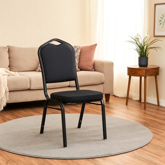 Silla de metal negra 84x47x51 cm