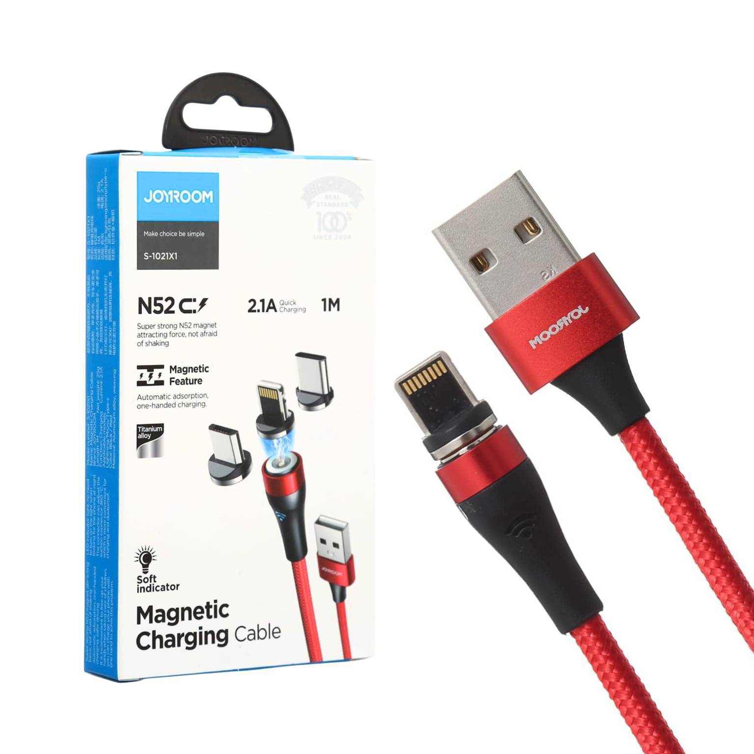 Cable micro magnetico rojo/negro