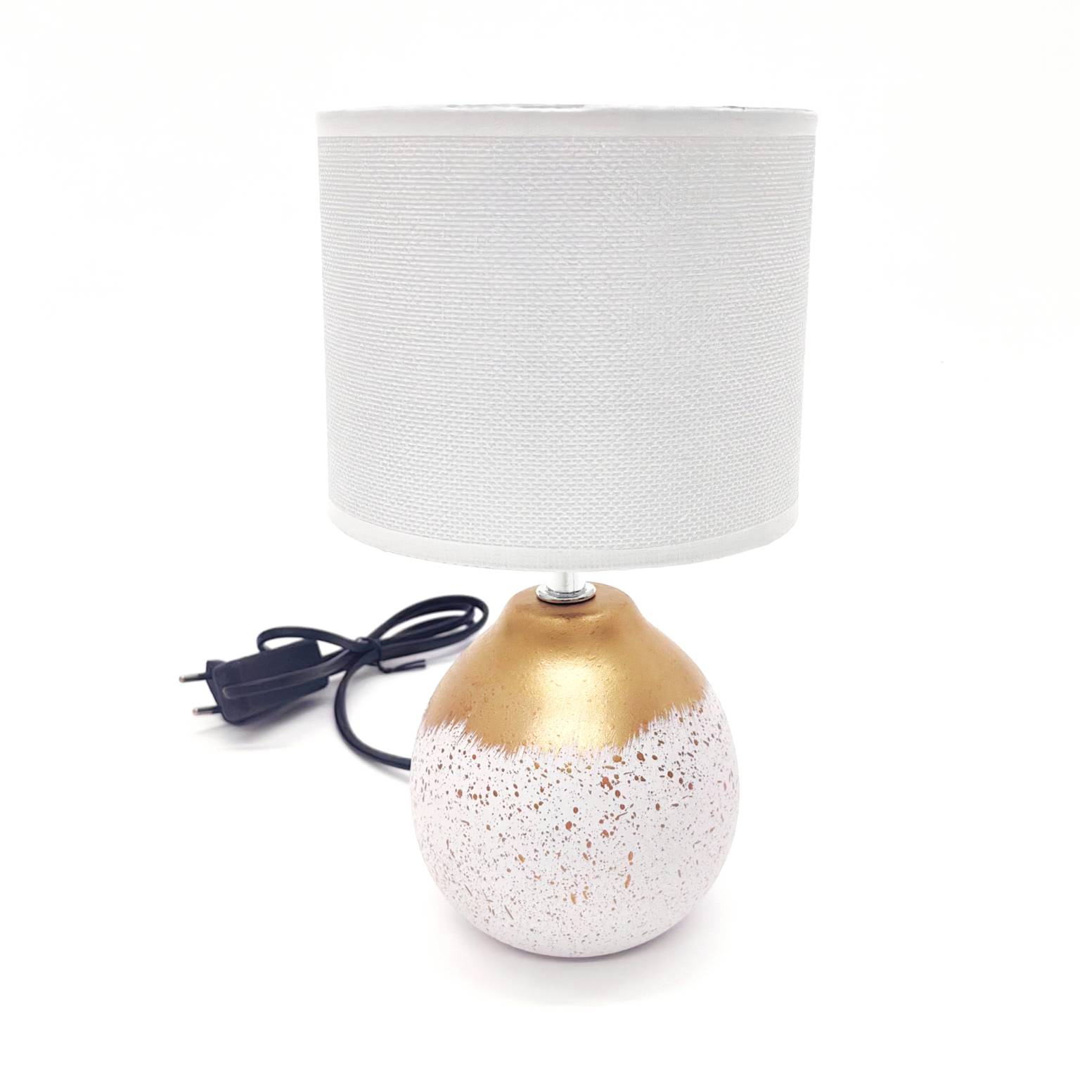 Veladora ceramica base esfera marmolada 11×27 cm