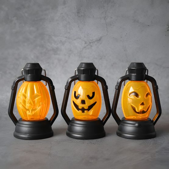 Lampara calabaza con luz en caja 10×5.5 cm