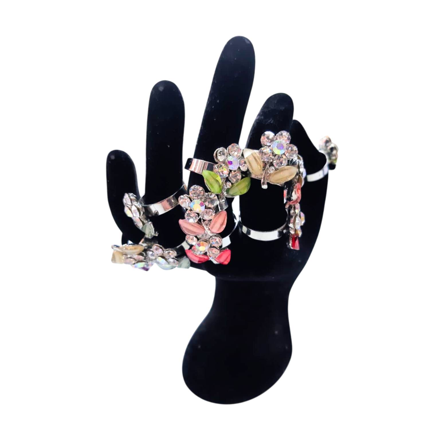 Anillo flor strass fantasia