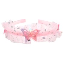 Tiara rosa mariposas y tul