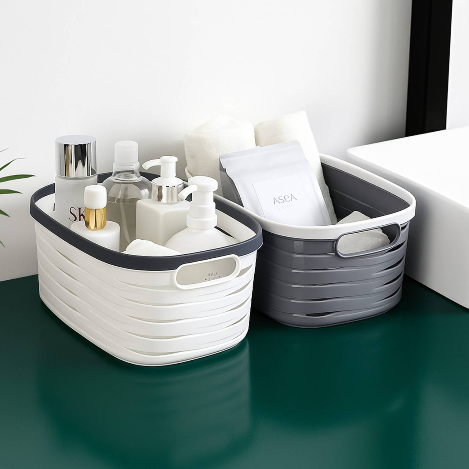 Organizador cesto con asas 37x26x15 cm