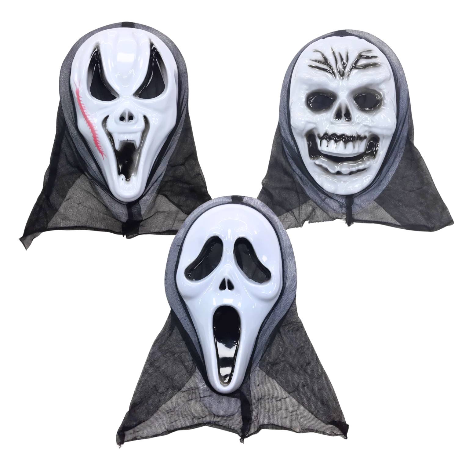 Mascara plastico fantasma tela atras 20×34 cm