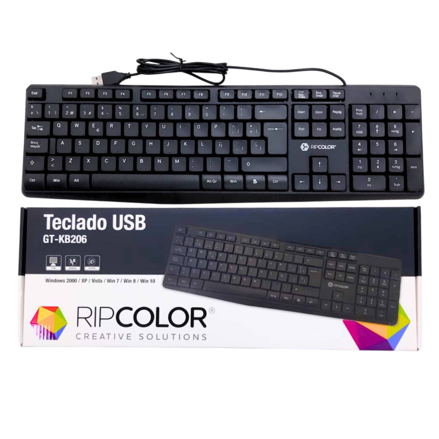 Teclado usb ripcolor negro
