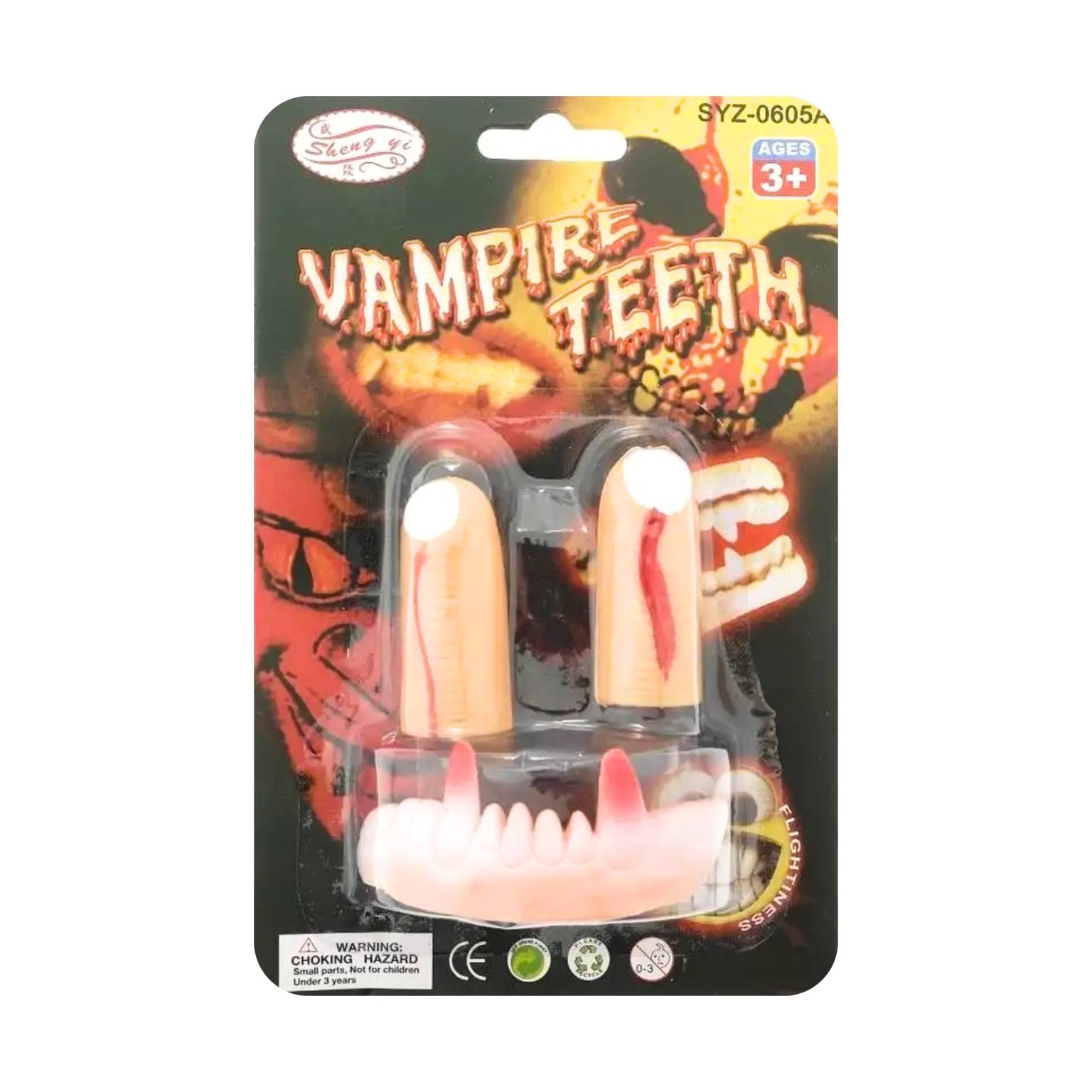 Dientes deformes con 2 dedos en blister