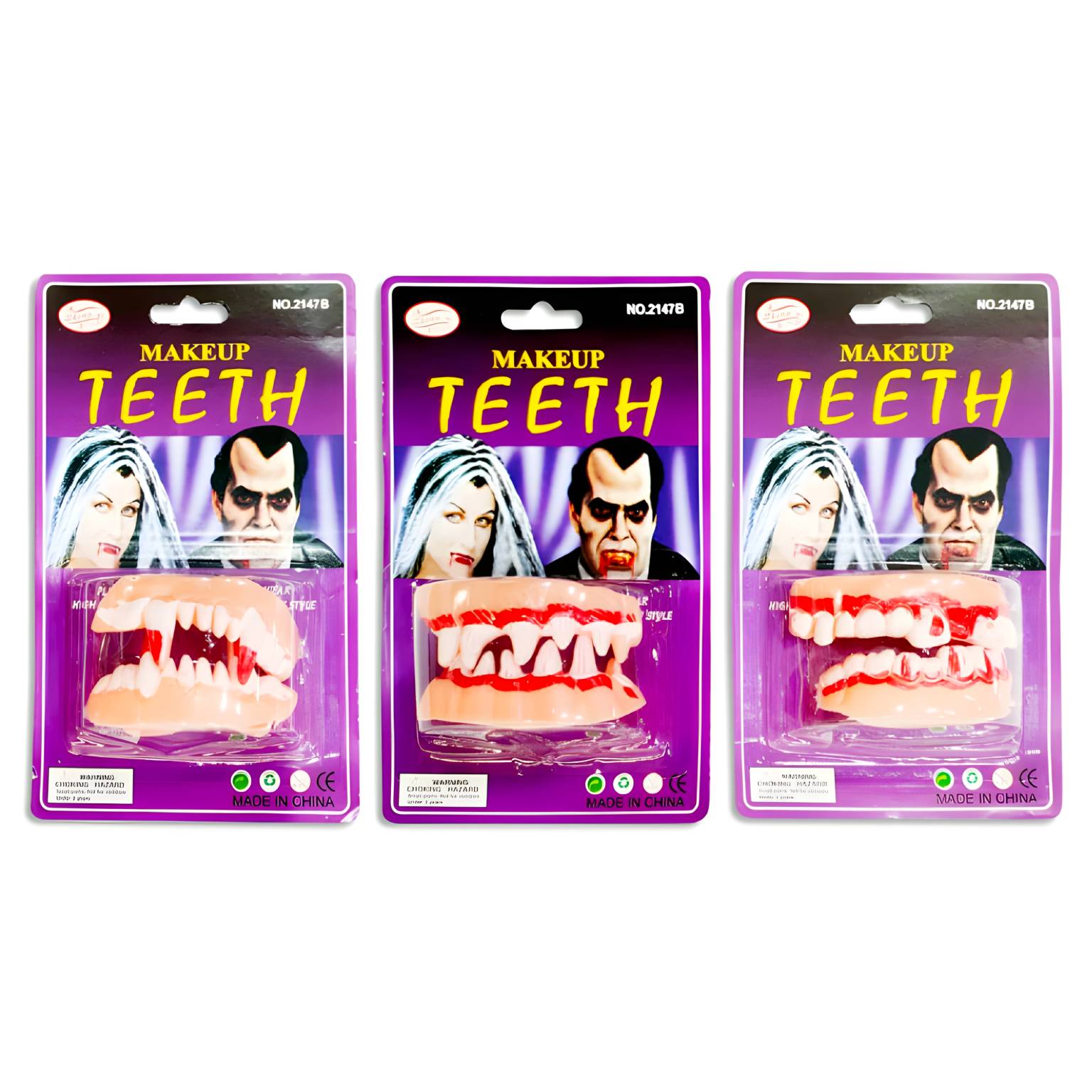 Dientes deformes con sangre x2