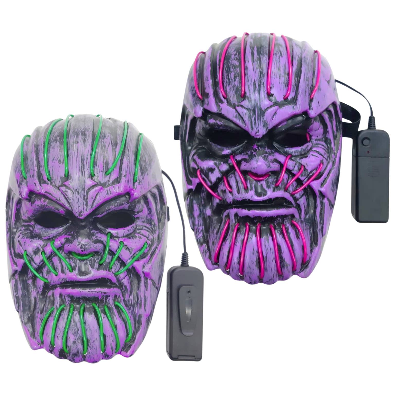 Mascara plastico violeta con luz 16×23 cm