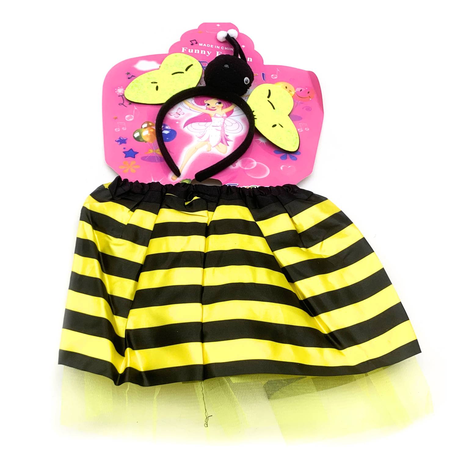 Alitas abeja con pollera tiara y varita 33×27 cm