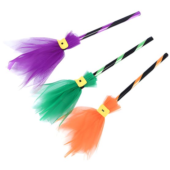 Escoba bruja tul de colores