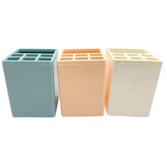 Portalapices plastico rectangular 7.5×10.5×7.5 cm