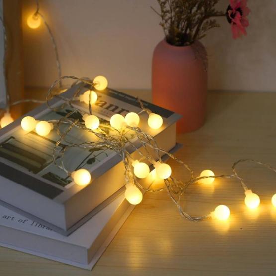 Guia luces led x20 bolitas luz calida 300cm