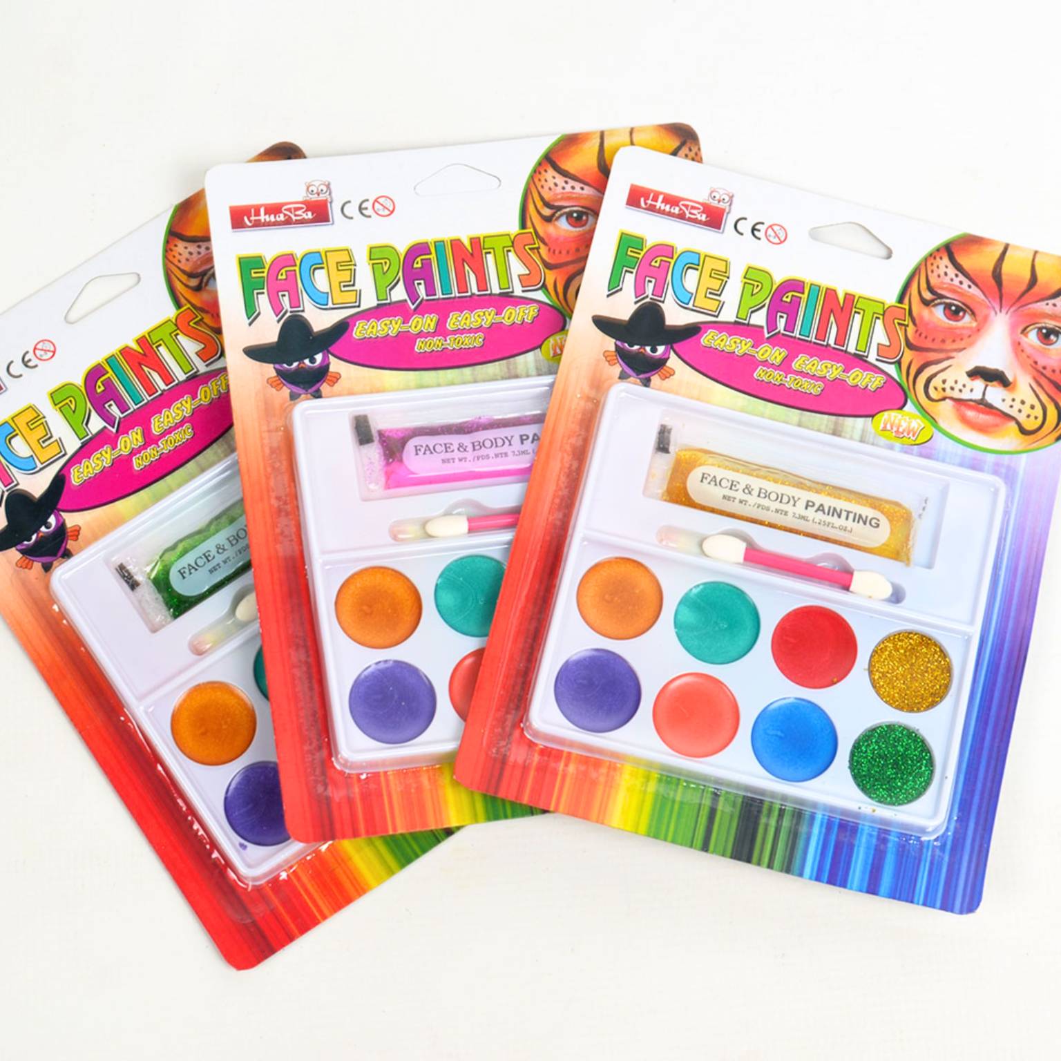 Pintura para cara 8 colores con brillo