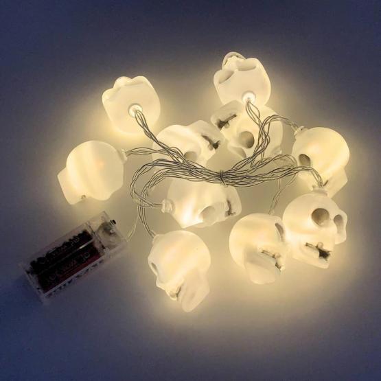 Guia de luces led calavera x10 200×5 cm