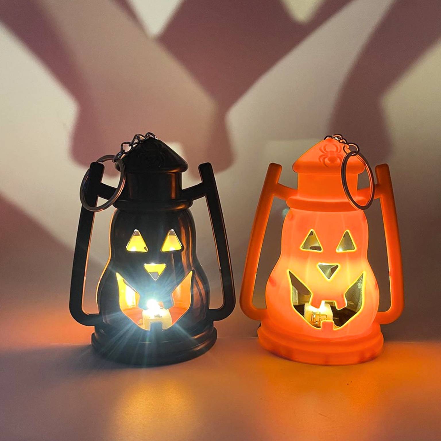 Lampara calabaza con luz 11cm