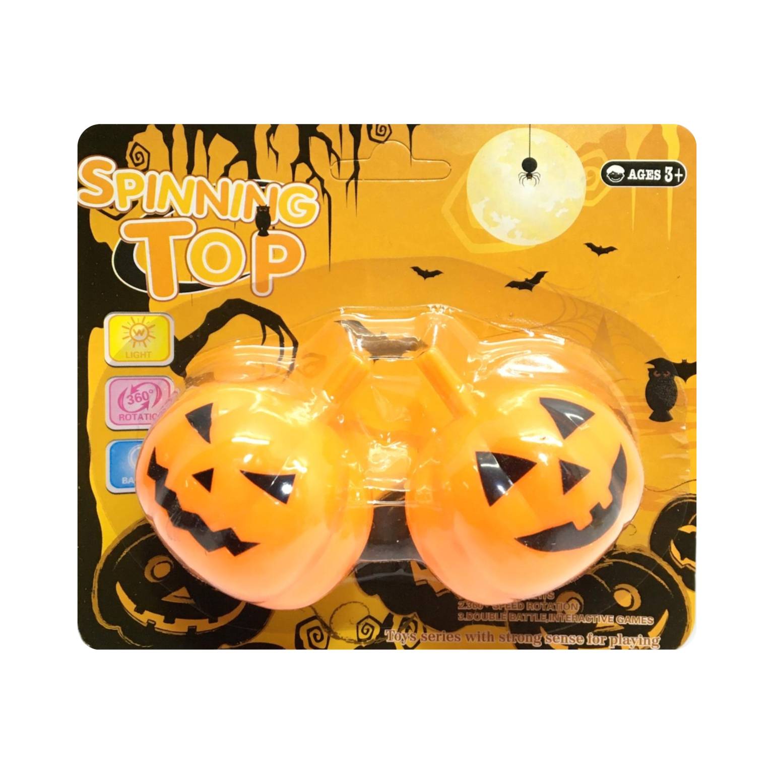 Trompo calabaza halloween x 2 10cm