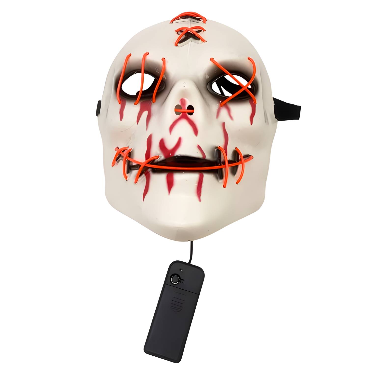 Mascara plastico con luz led cosida 18×25 cm