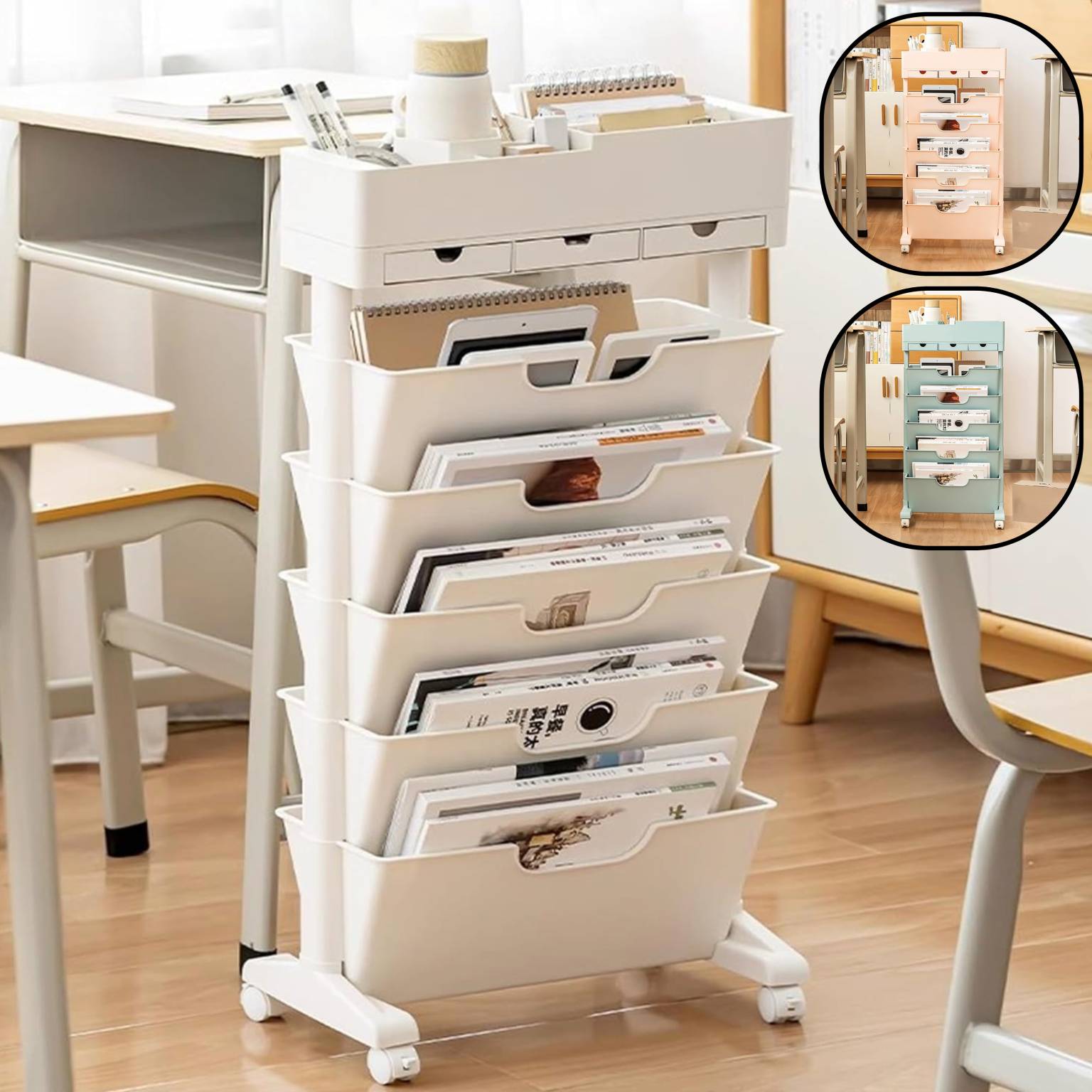 Organizador archivador con ruedas 77.8×40.4 cm