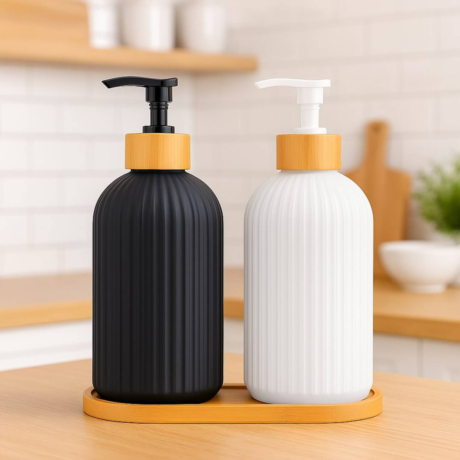 Dispensador de jabon textura rayas 500ml