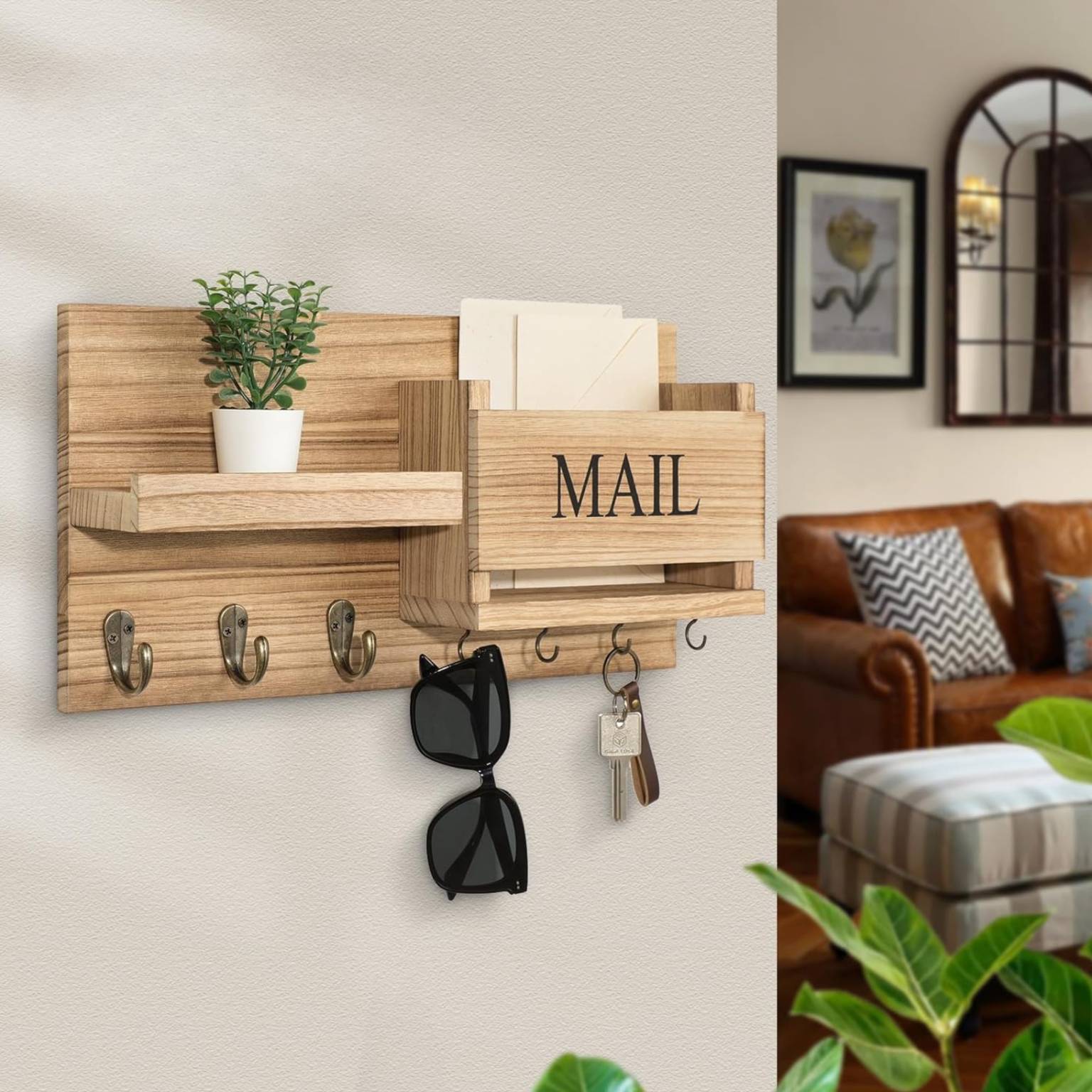 Organizador estanteria con llavero 41.9×20.8×9.1 cm