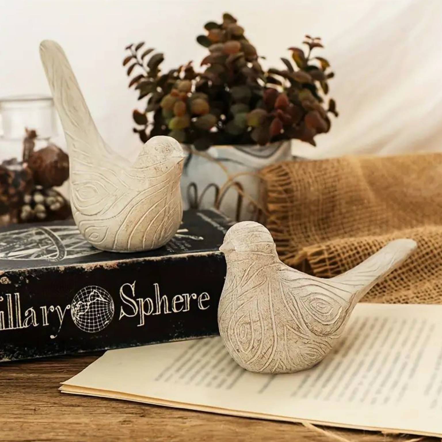 Adorno pajaro decorativo x2 12×13/8×16 cm