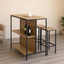 Mesa barra desayunador con butacas 100x95x60 cm