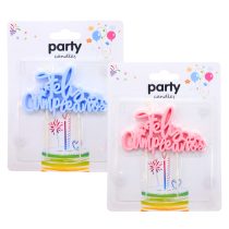 Vela feliz cumple rosa/celeste