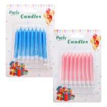 Vela corta lisa rosa/celeste