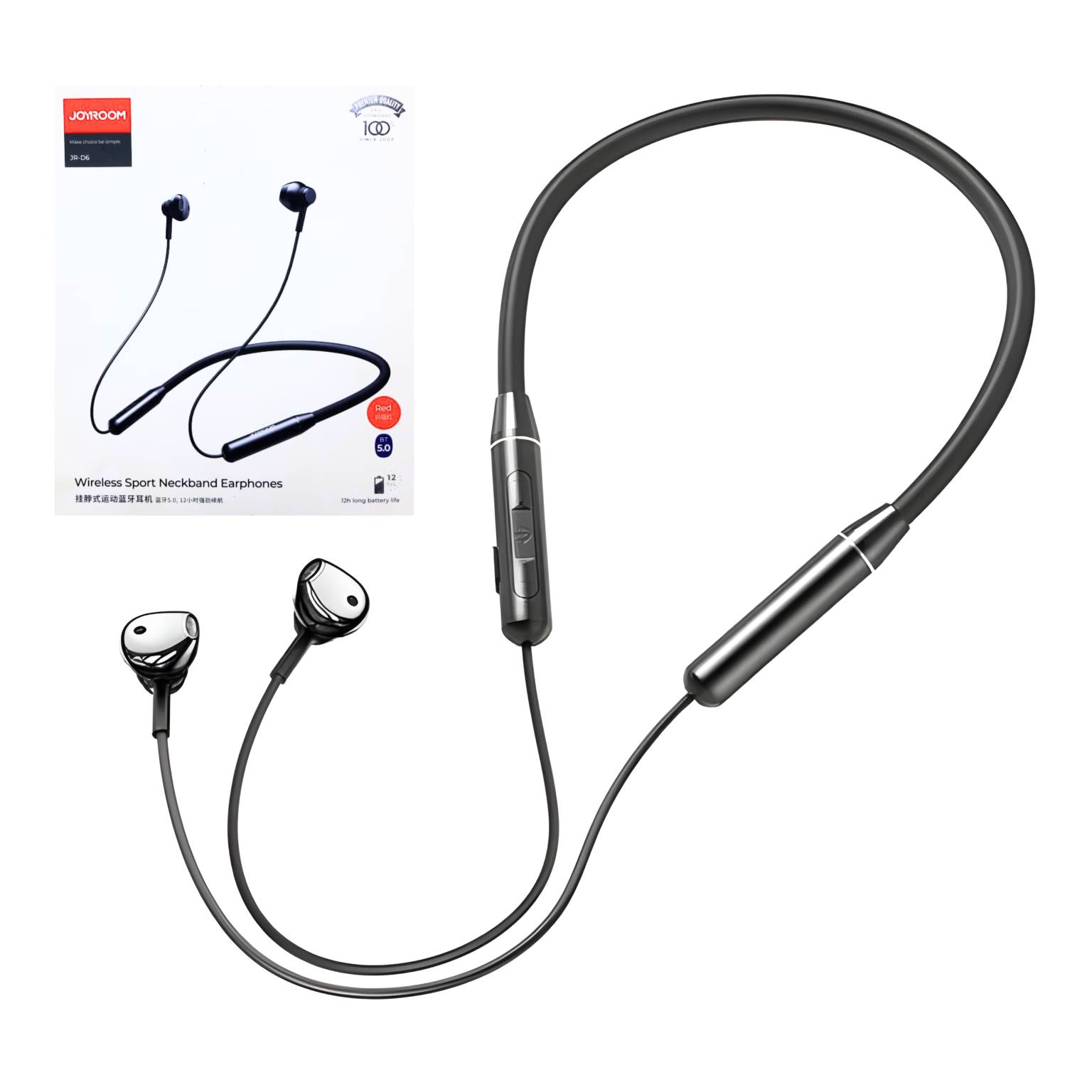 Auricular joyroom deportivo negro/rojo jr-d6