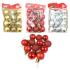 Bolas navideñas x12 2cm tres texturas dorado, plata y rojo