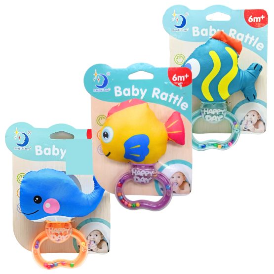 Sonajero peluches con sonido pez 10×14 cm