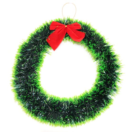 Adorno navideño corona con moña 33cm