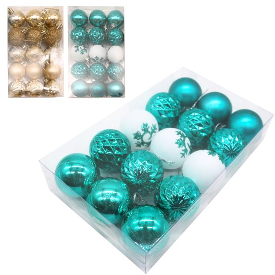 Bolas navideñas x15 4cm en caja texturadas