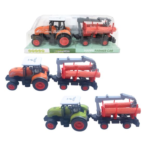 Tractor a fricción con zorra tronco 36cm