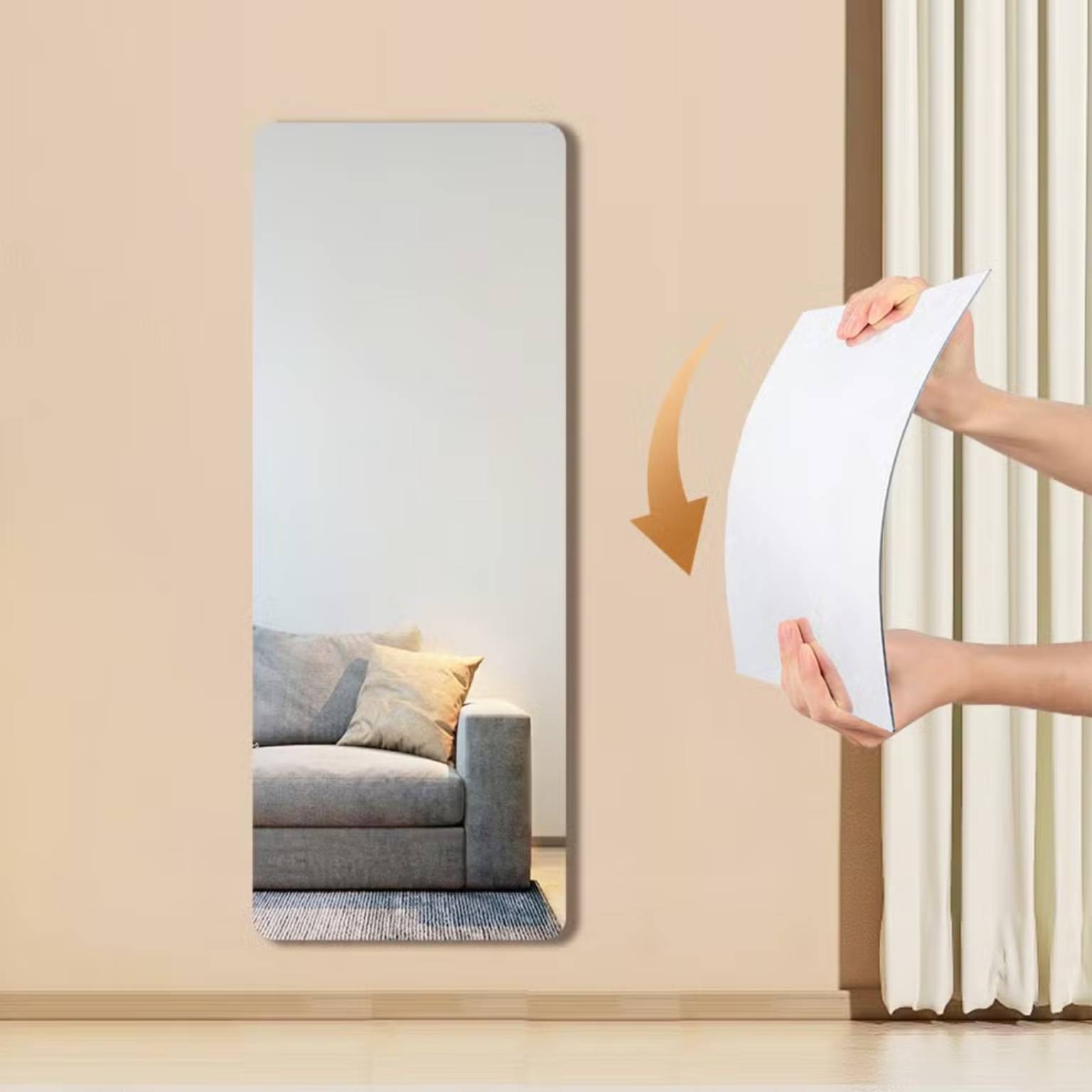 Espejo acrilico adhesivo flexible 30×100 cm