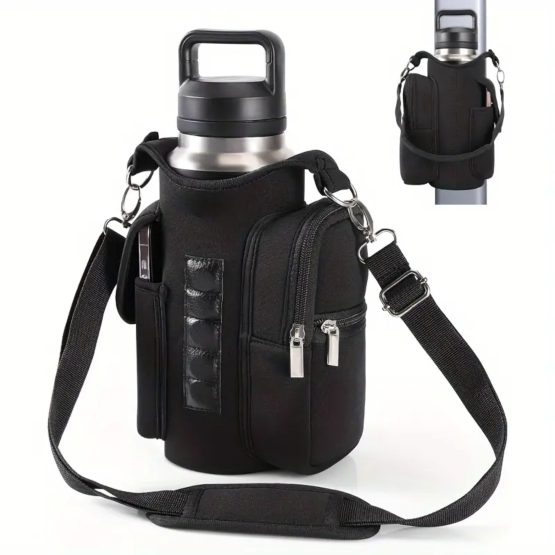 Bolsa magnetica para botella con bolsillo 15x10x28 cm