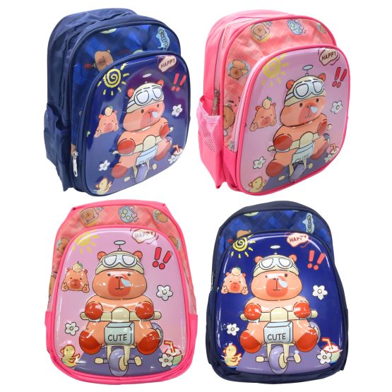 Mochila capibara rosa/azul 31×22 cm