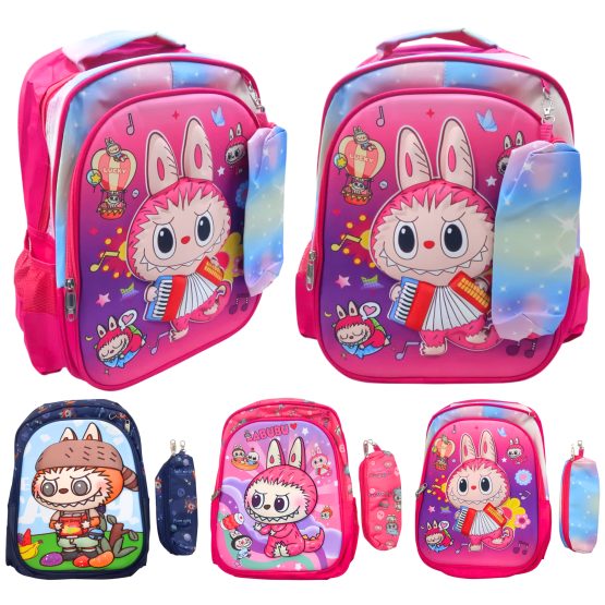 Mochila labubu con cartuchera 38x30x15 cm